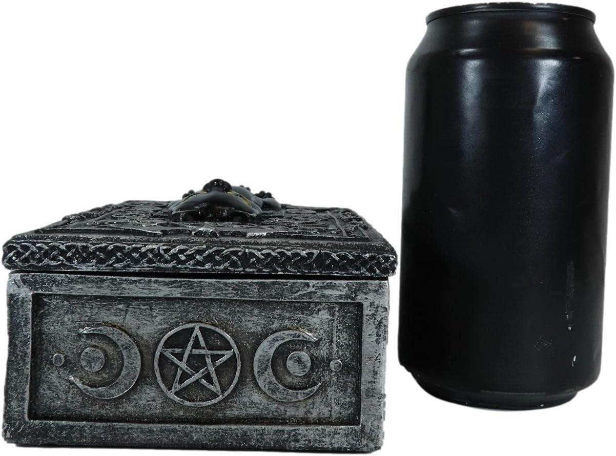 Black Cat Witching Hour Tarot Deck Storage Box | 5.5" x 3.75" Decorative Card Holder for Tarot, Oracle & Spiritual Accessories