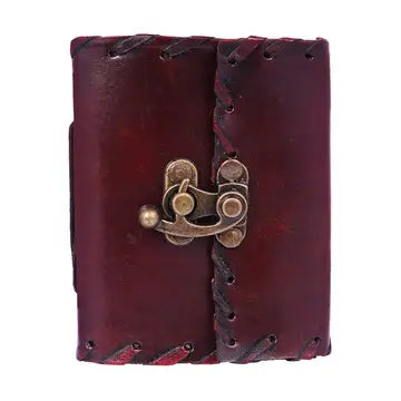 Leather Journal with Metal Lock – 4 × 3 in
