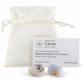 Cancer Moonlight crystal set with Rainbow Moonstone, Blue Chalcedony, zodiac card and ivory gift bag
