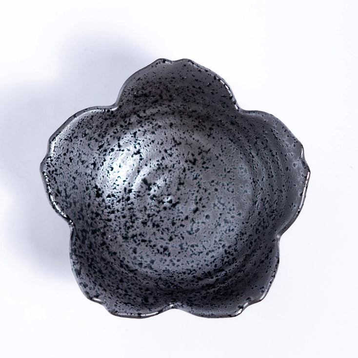 Sakura-Shaped Small Dish - Black Metallic