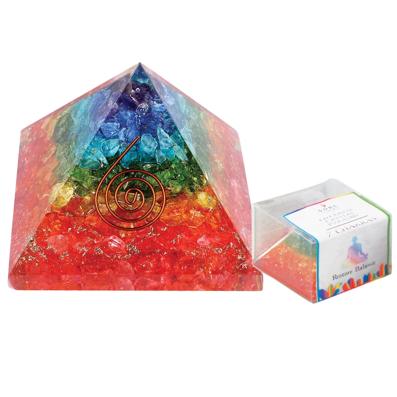 7 Chakra Orgonite Crystal Pyramid - Restore Balance