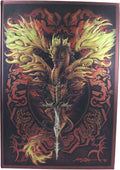 Dragon Blade Flame Drake Embossed Hard Cover Journal - Ruth Thompson Fantasy Dragon Semi Iridescent Journal
