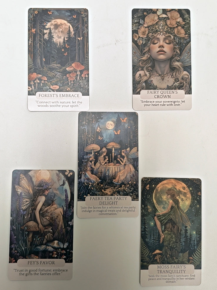 Fae Whispers oracle card fronts