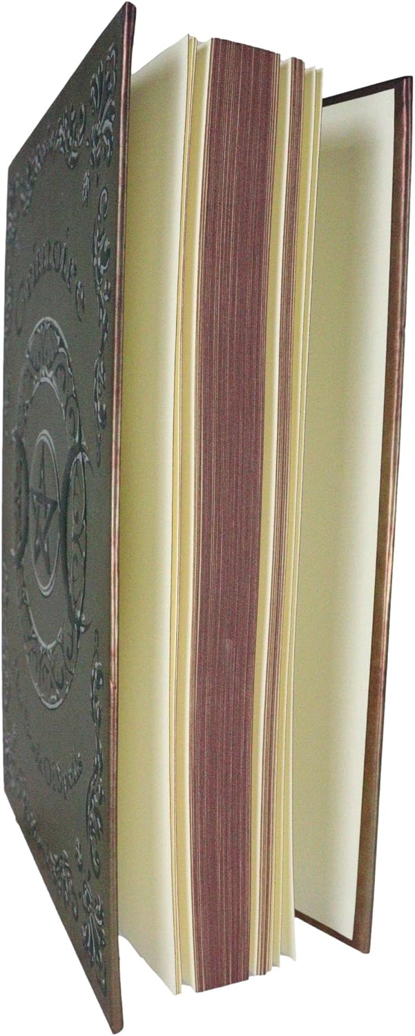 Grimoire Book of Spells Triple Moon Pentagram Embossed Blank Page Matte Paper Hardcover Journal Book with Bookmarking Ribbon 8.25"x5.75"