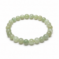 Green Moonstone Beaded Bracelet on white background