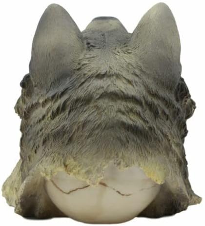 Grey Wolf Warrior Skull Figurine