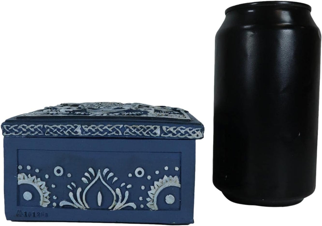 Hamsa Palm Tarot Deck Storage Box | 5.5" x 3.75" Decorative Card Holder for Tarot, Oracle & Spiritual Accessories