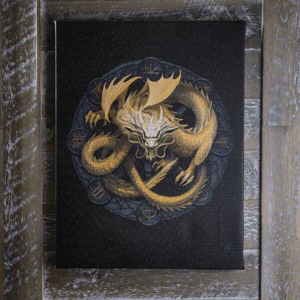 Imbolc Drake Sabbats Wheel of The Year Dragon Canvas Framed Wall Art Wall Plaque - Anne Stokes - 7.5" W x 9.85"