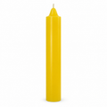 Yellow 9-inch jumbo altar candle on white background