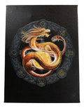 Litha Drake Sabbats Wheel of The Year Dragon Canvas Framed Wall Art Wall Plaque - Anne Stokes - 7.5" W x 9.85"