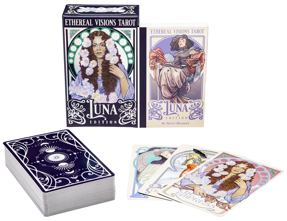 Ethereal Visions Tarot Luna Edition deck, guidebook, cards and box