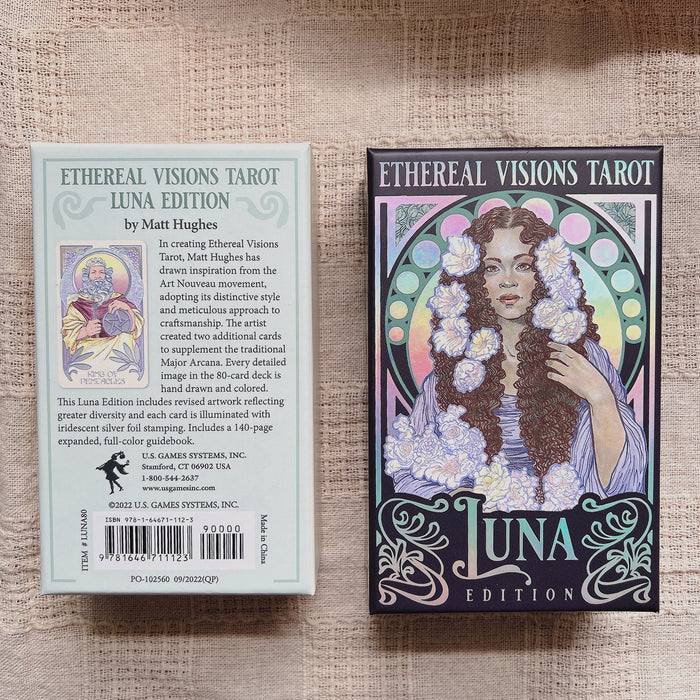 Ethereal Visions Tarot Luna Edition front and back packaging