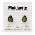 Moldavite Post Earrings Sterling Silver - Transformation, Manifestation, Protection