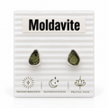 Moldavite Stud Sterling Silver Earrings - Transformation, Manifestation, Protection