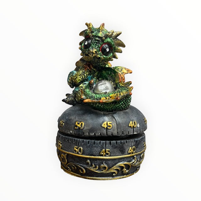 Fantasy Guardian Green Dragon with Egg Mechanical Kitchen Timer