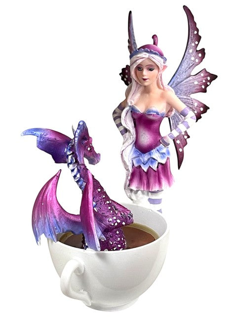 My Store Amy Brown Get Out of My Tub fairy and dragon figurine in a teacup.