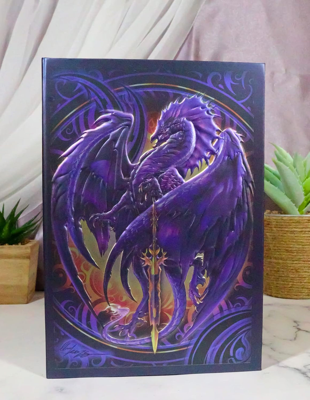 Dragon Nether Blade Drake Embossed Hard Cover Journal - Ruth Thompson Fantasy Dragon Semi Iridescent Journal