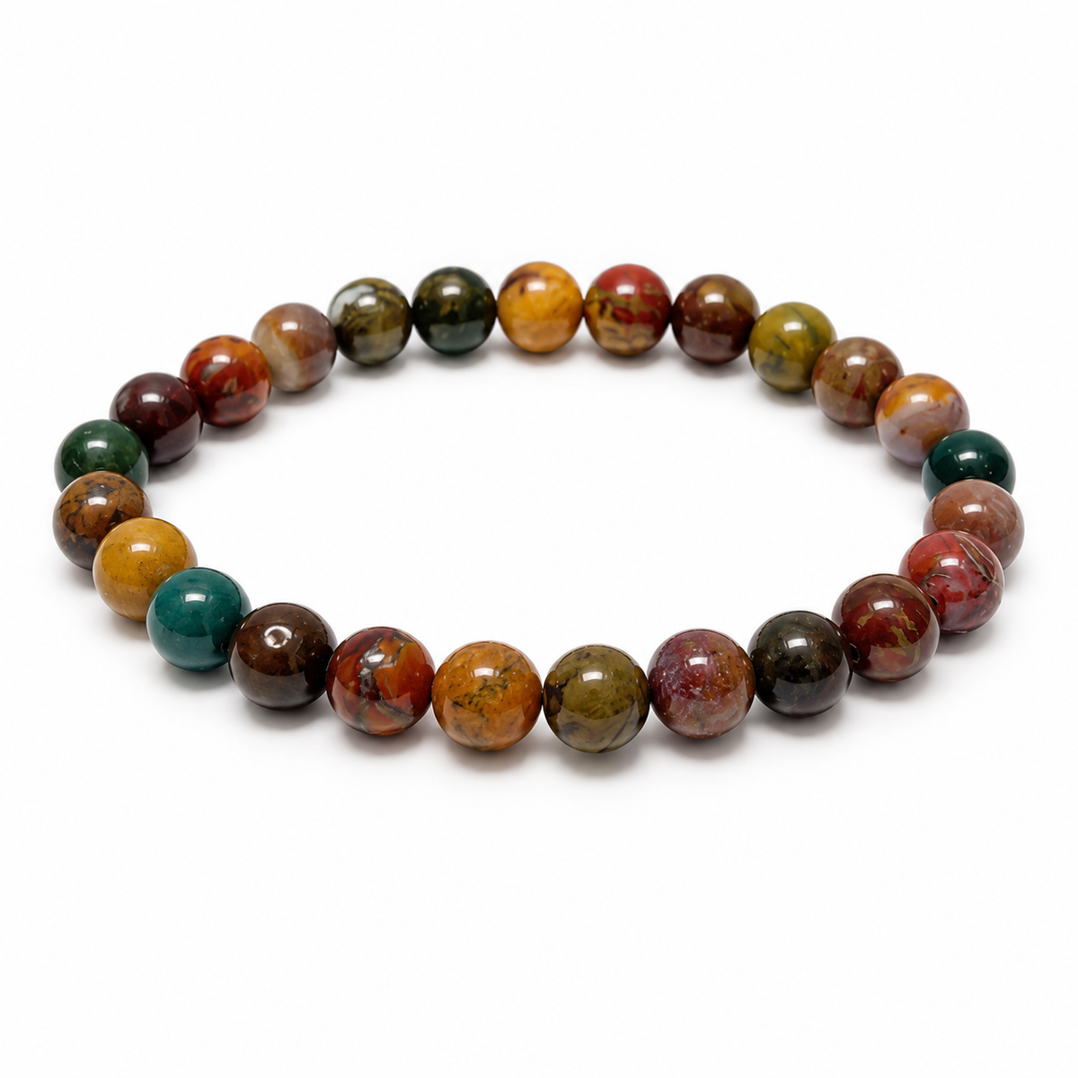 8mm Ocean Jasper Bracelet on white background