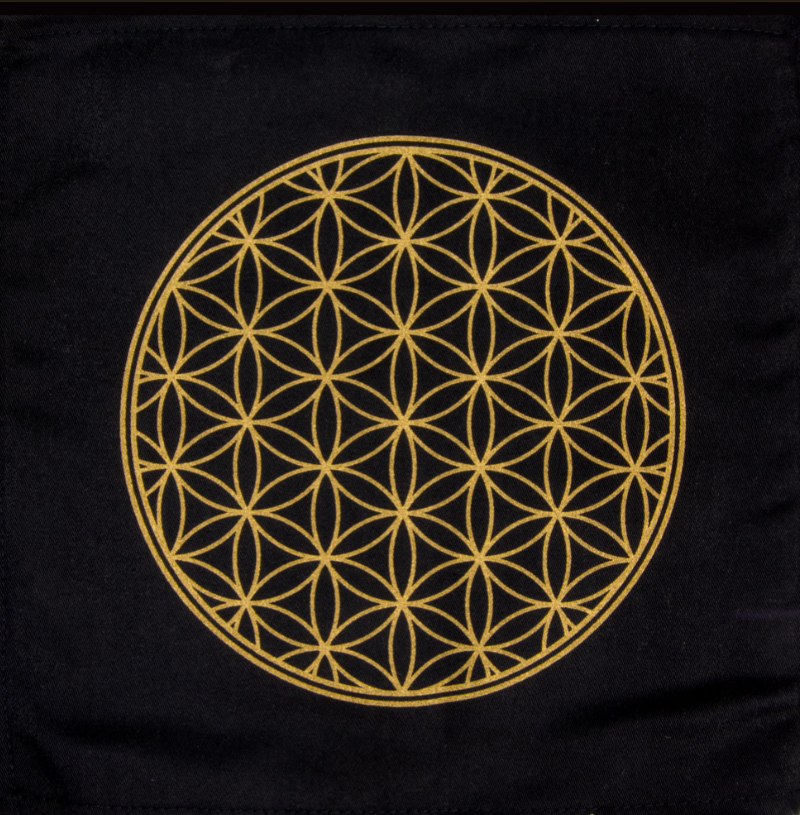 Flower of Life Printed Cotton Crystal Grid