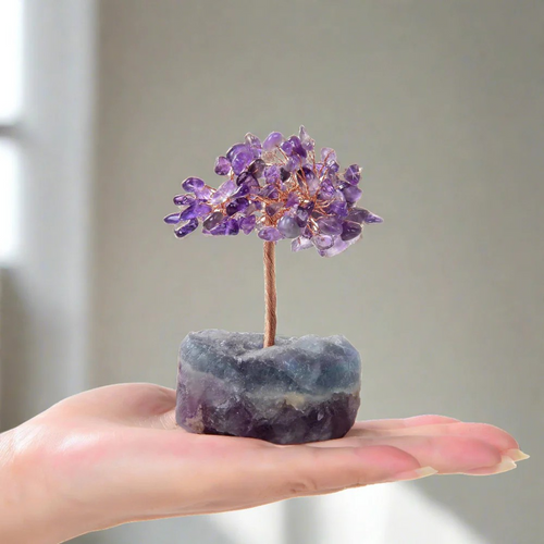 Amethyst Gemstone Tree of Life with Fluorite Base
