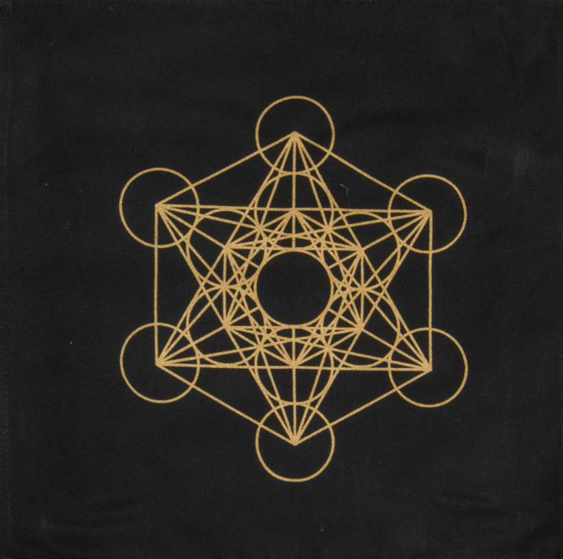 Metatron Printed Cotton Crystal Grid