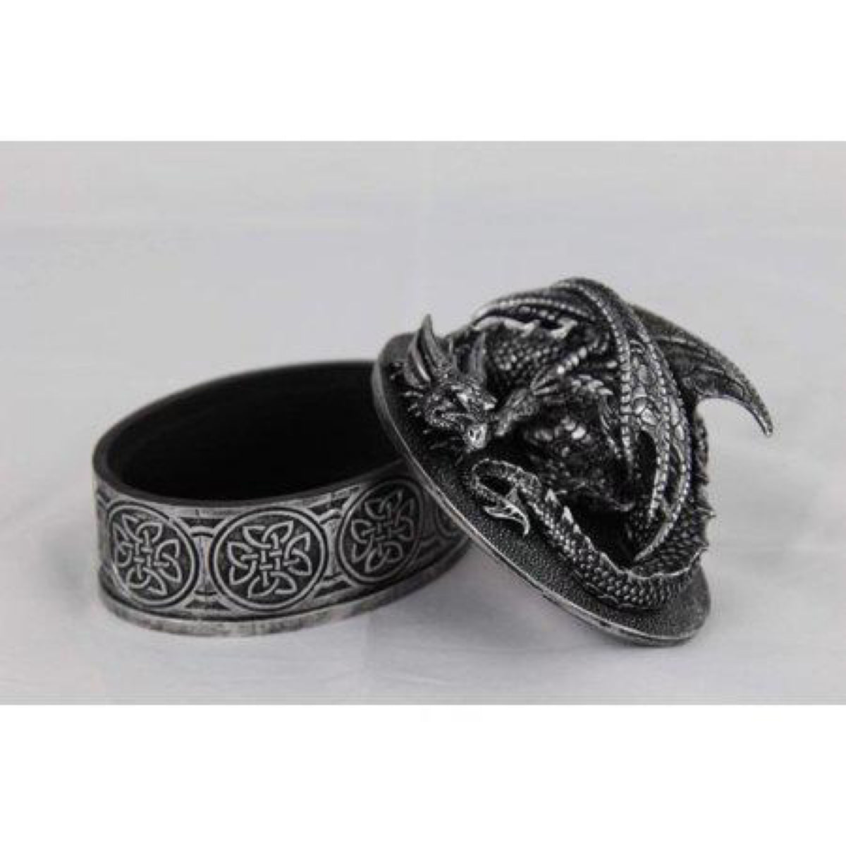 Medieval Fantasy Mythical Dragon Lidded Treasure Trinket Box