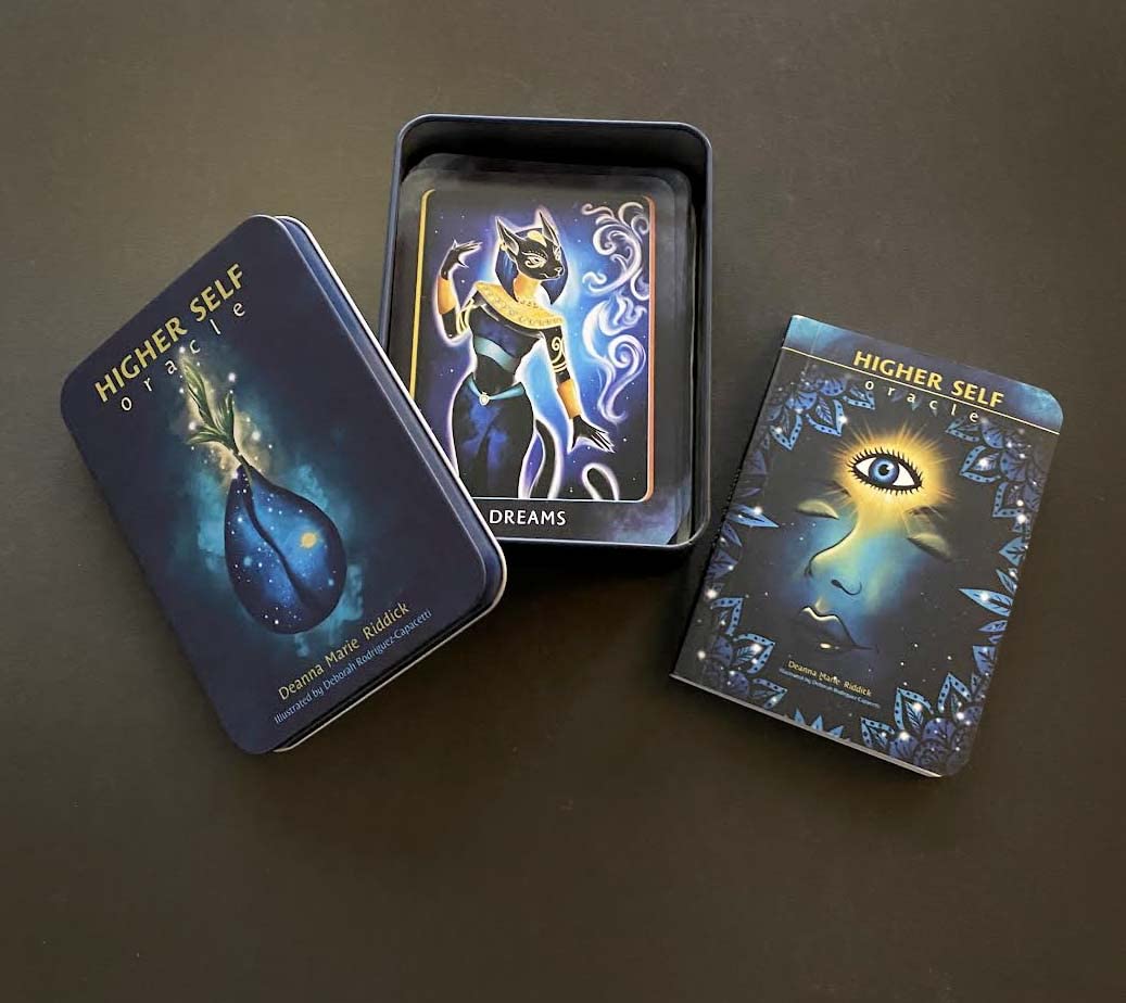 Higher Self Oracle : (Oracle Kit Box Set with 45 Cards and Guide Book) By Deanna Marie Riddick and Illustrated by Deborah Rodriguez-Capacetti