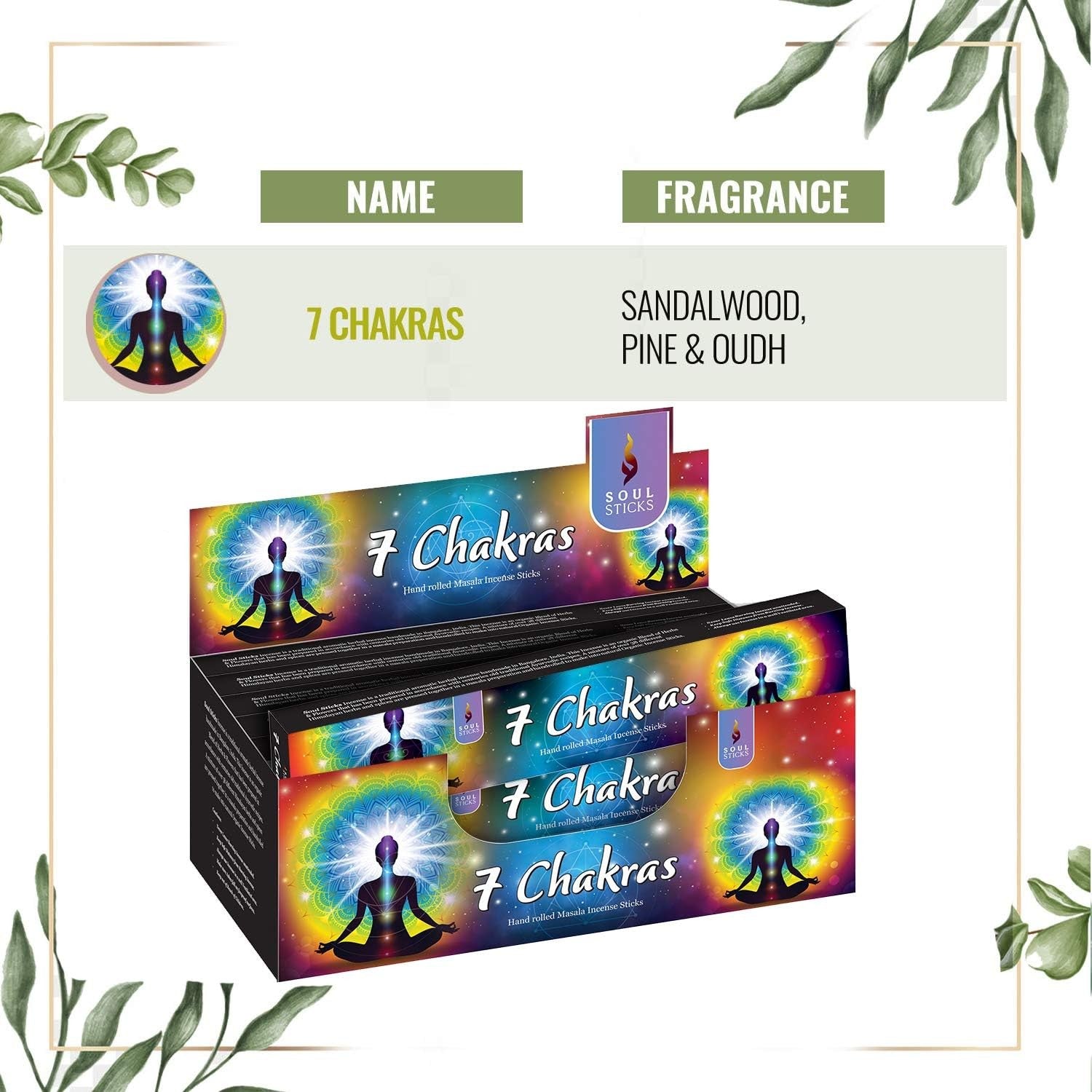 7 Chakras Natural Masala Incense Sticks