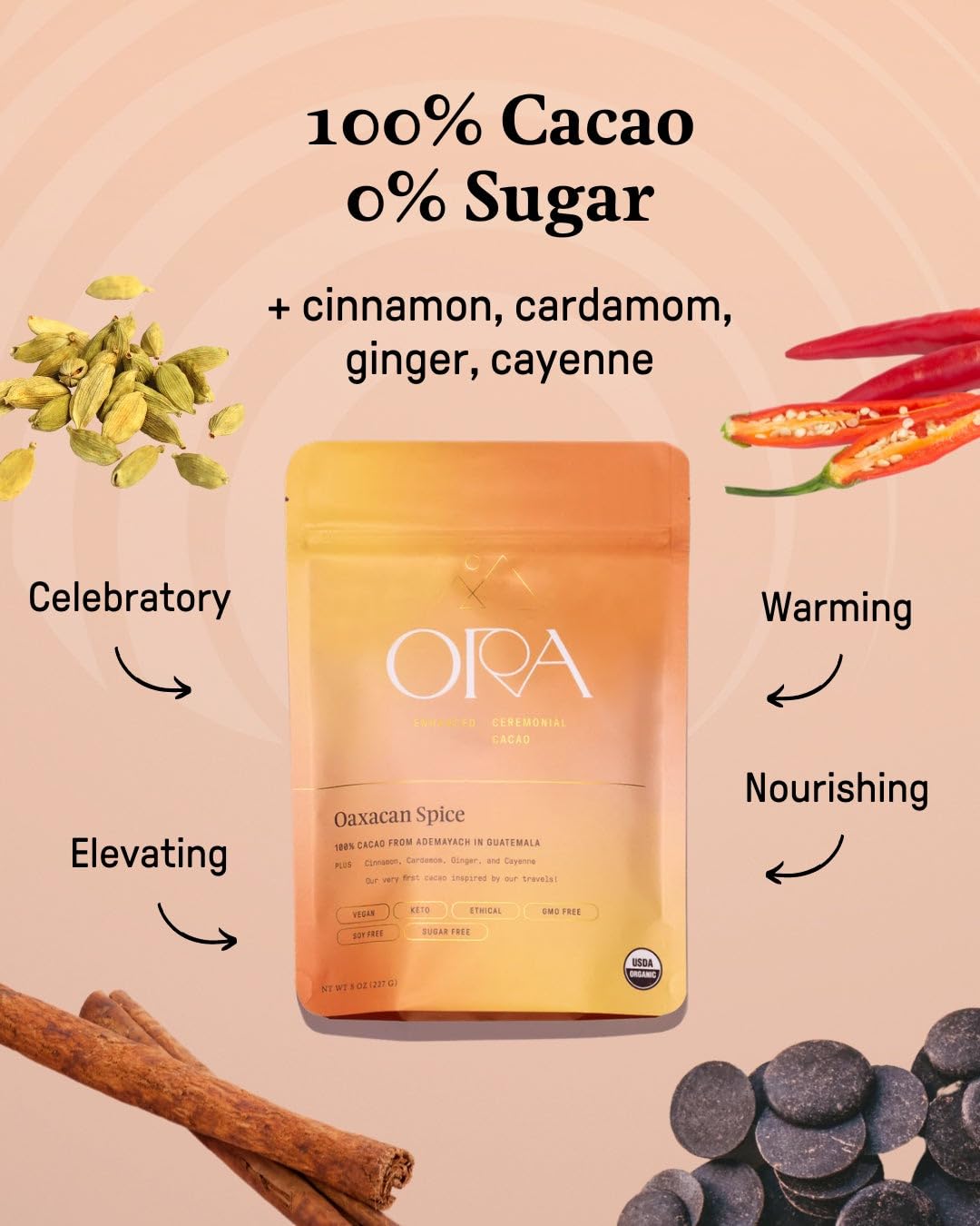 ORA Oaxacan Spice Enhanced Ceremonial Cacao
