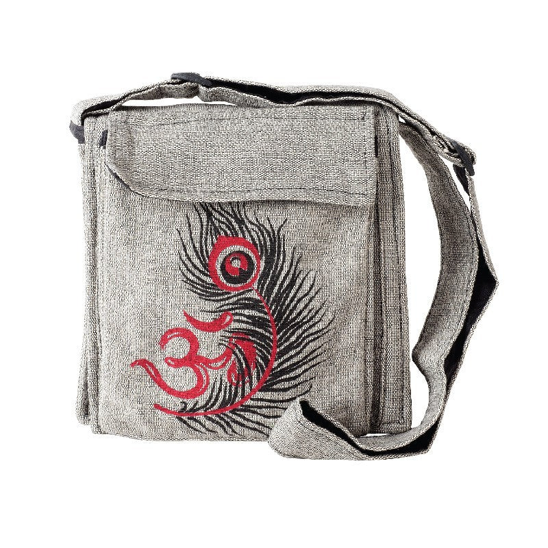 Feather/Om Cross Body Canvas Bag Copy