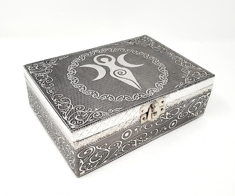 Dream Catcher Carved Metal over Wood Box with latch