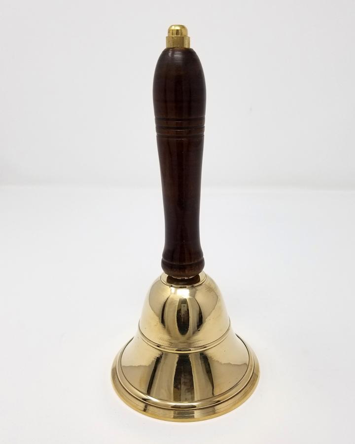 Brass Bell with Wood Handle 8"