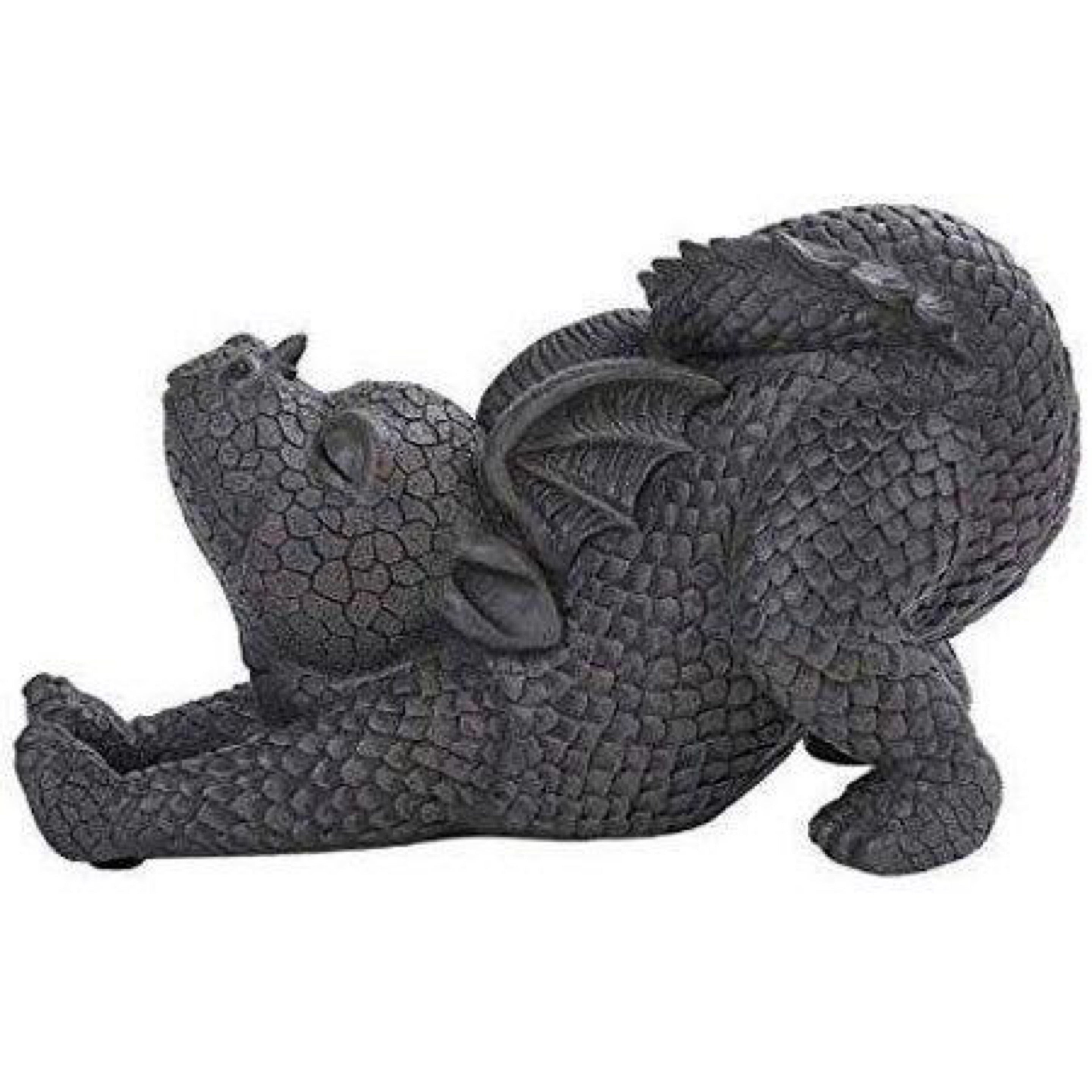 Garden Dragon Stretch Out Dragon Garden Display Decorative Accent Sculpture Stone Finish 10 Inch Tall