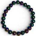 8mm Rainbow Hematite Beaded Bracelet