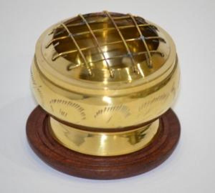 Feather Carved Brass Burner