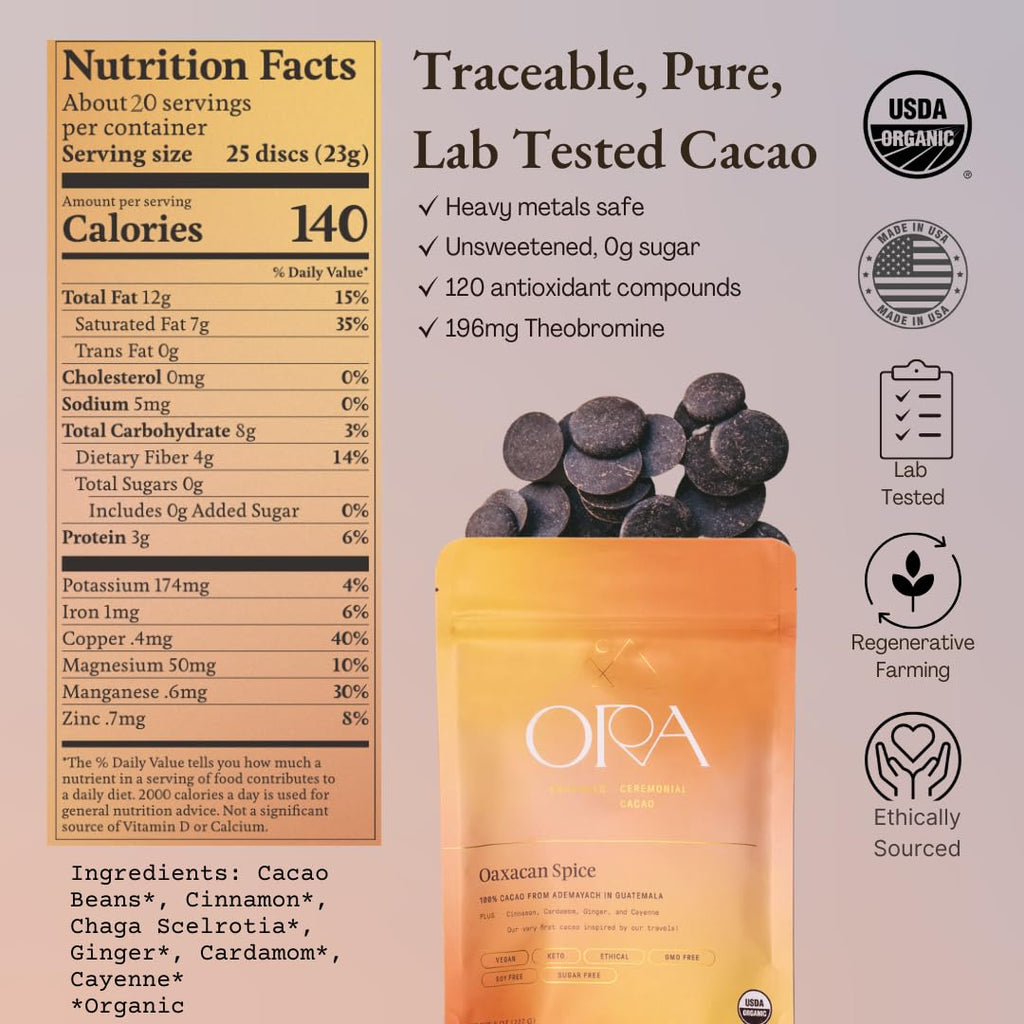 ORA Oaxacan Spice Enhanced Ceremonial Cacao
