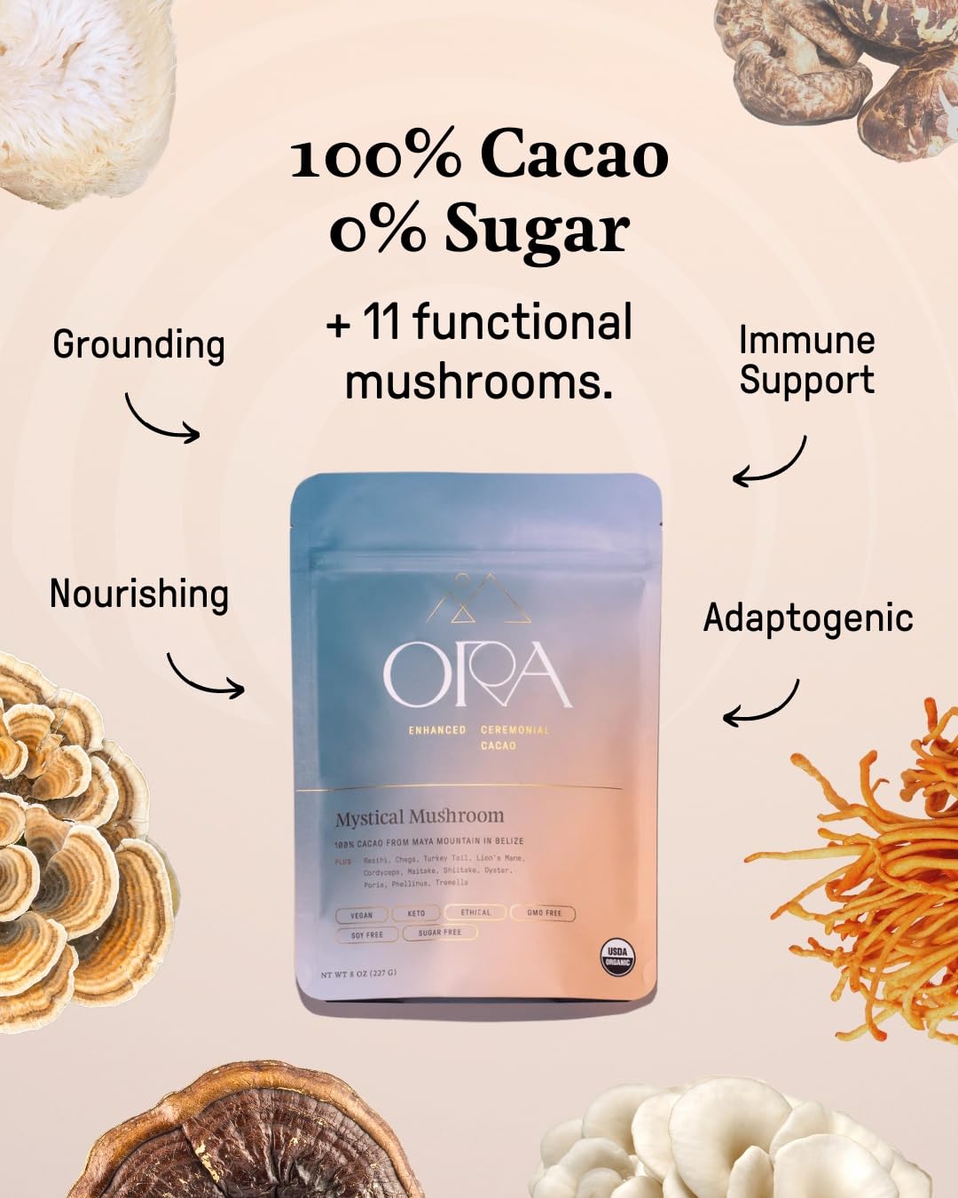 ORA Mystical Mushroom Enhanced Ceremonial Cacao