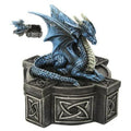 Blue Mystic Dragon Statue Celtic Box