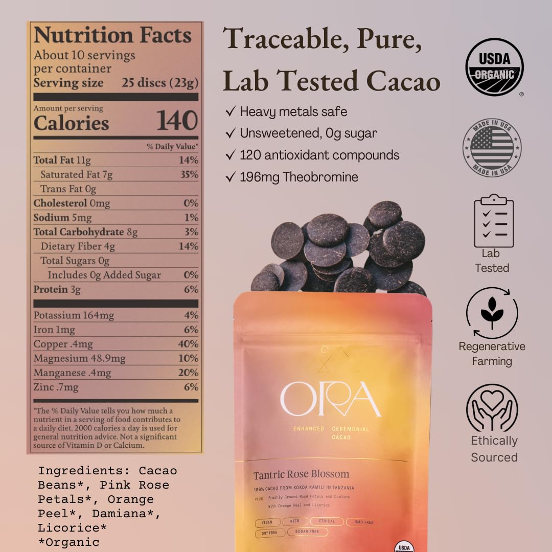 ORA Tantric Rose Blossom Enhanced Ceremonial Cacao