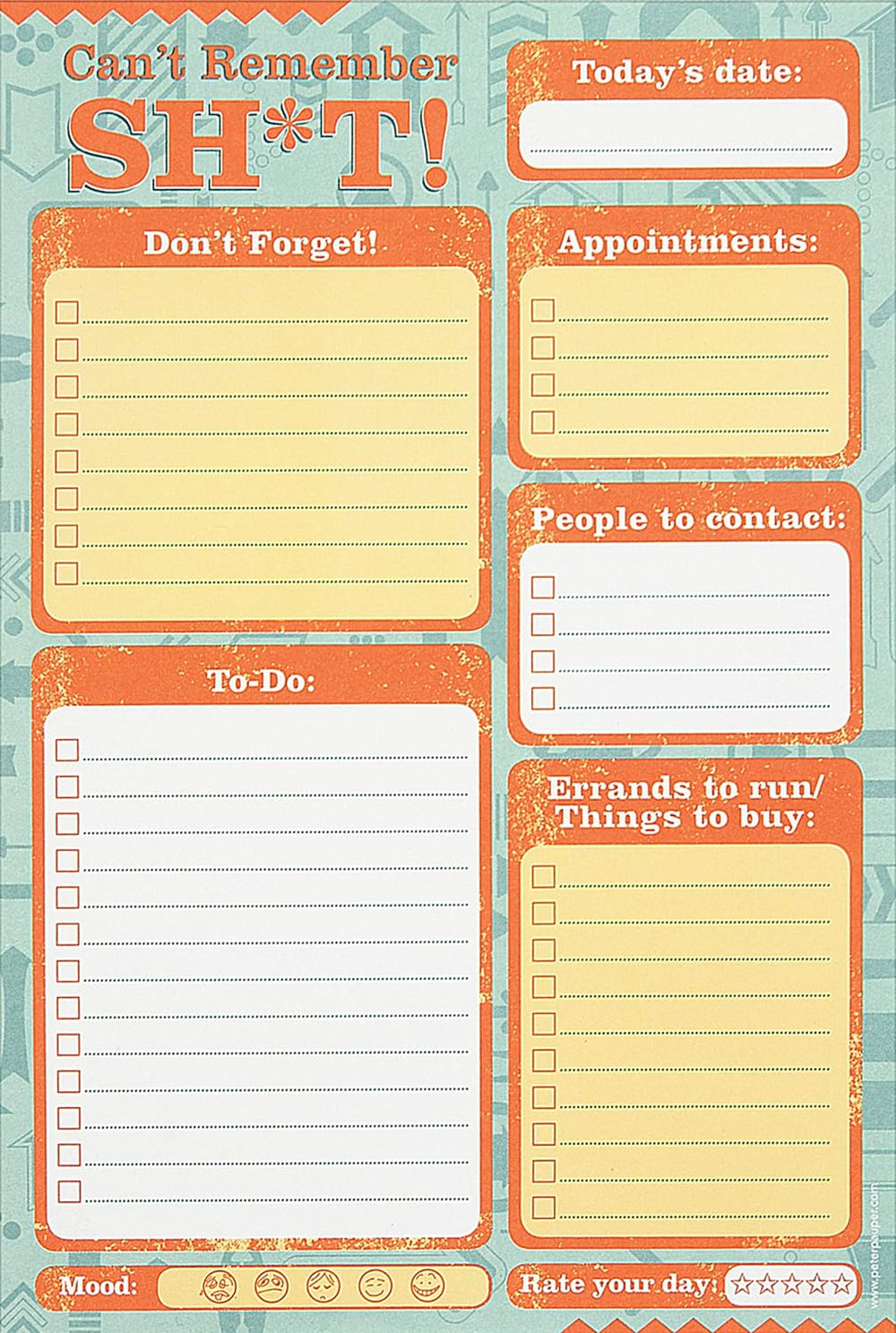 Can't Remember Sh*t Daily Planner & Note Pad (60 sheets)