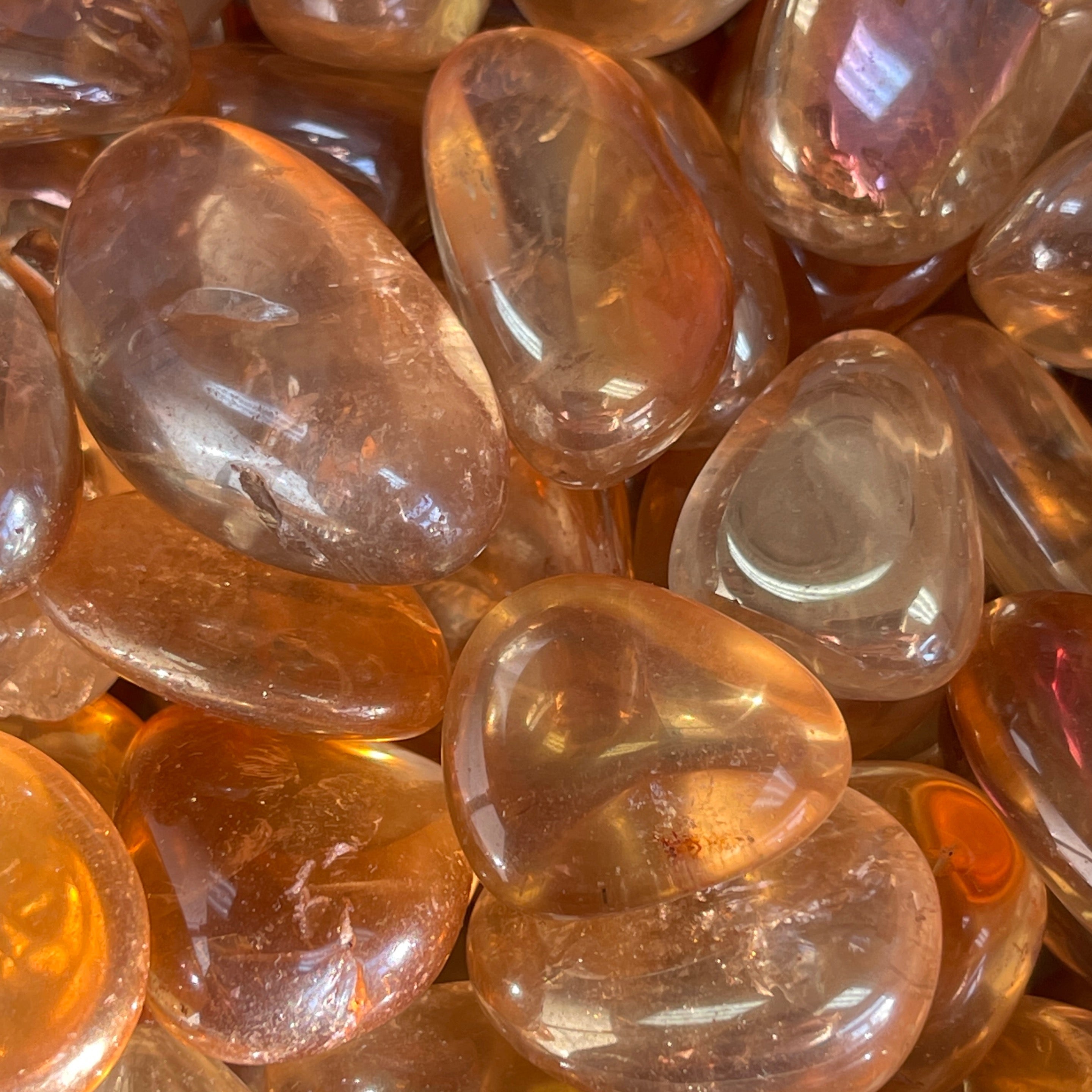 Tumbled Quartz Sunset Aura