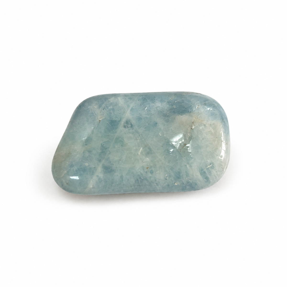 Close-up of pale blue Aquamarine tumble