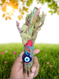 Rosemary Sage with Flowers & Evil Eye