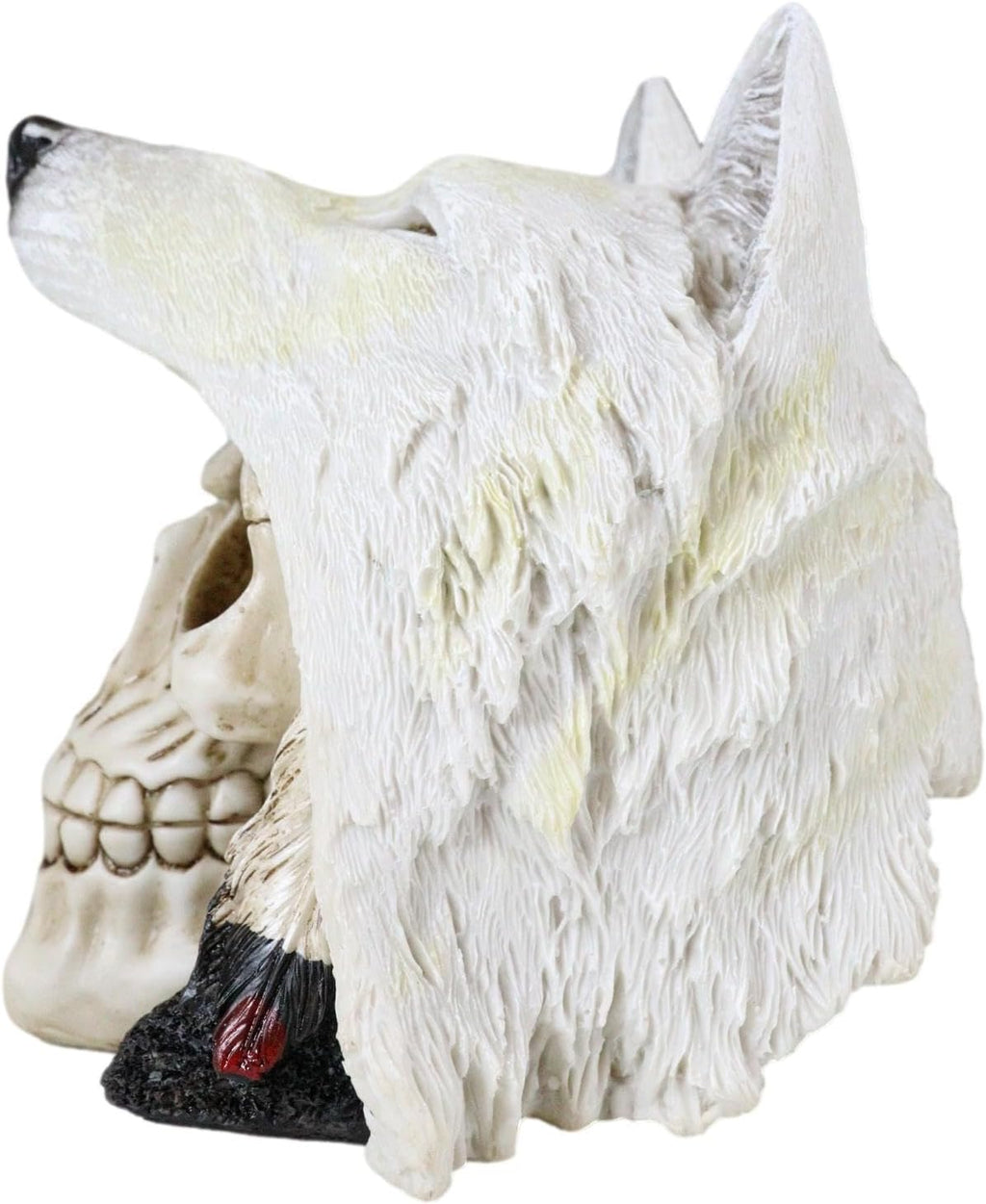 White Wolf Warrior Skull Figurine
