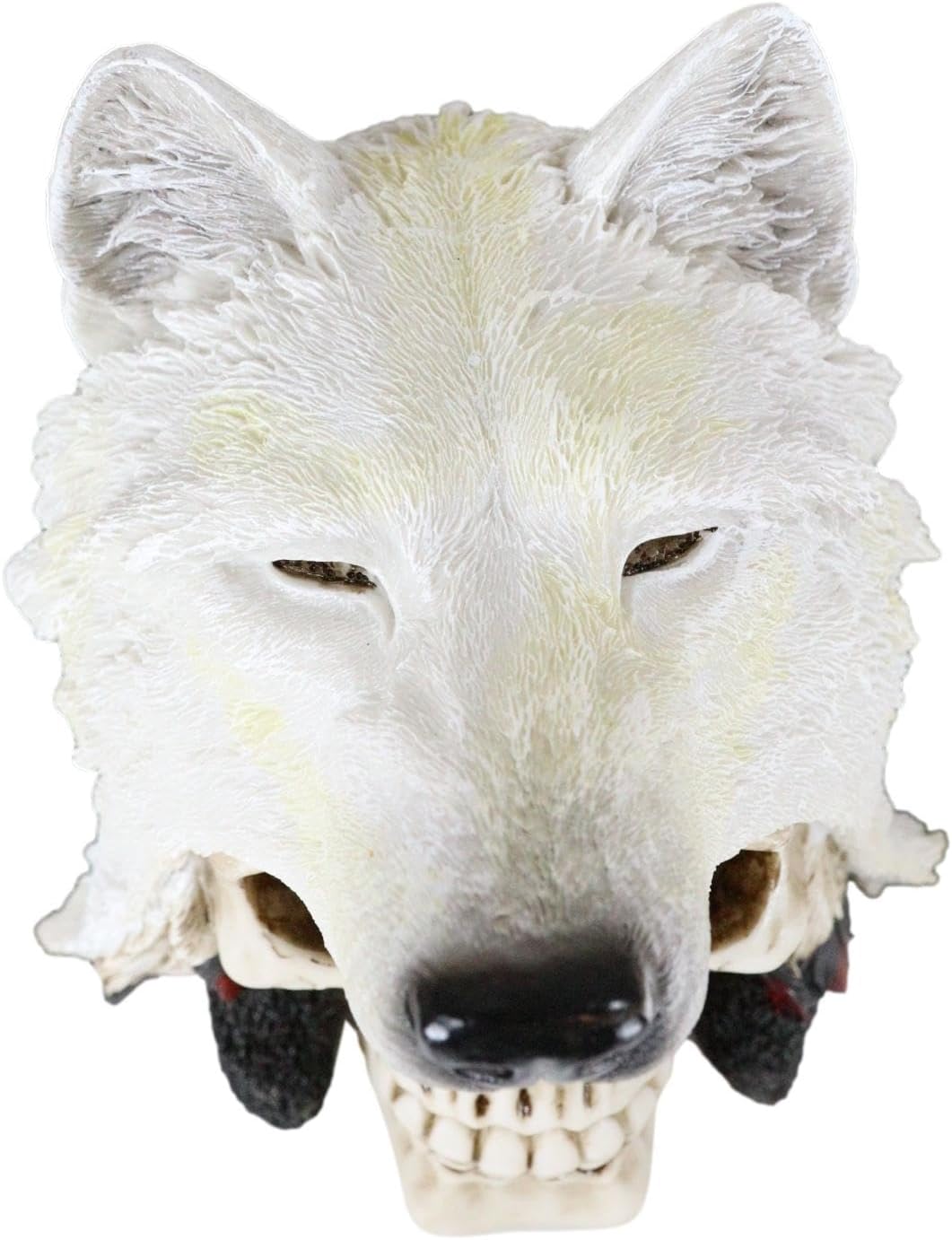 White Wolf Warrior Skull Figurine