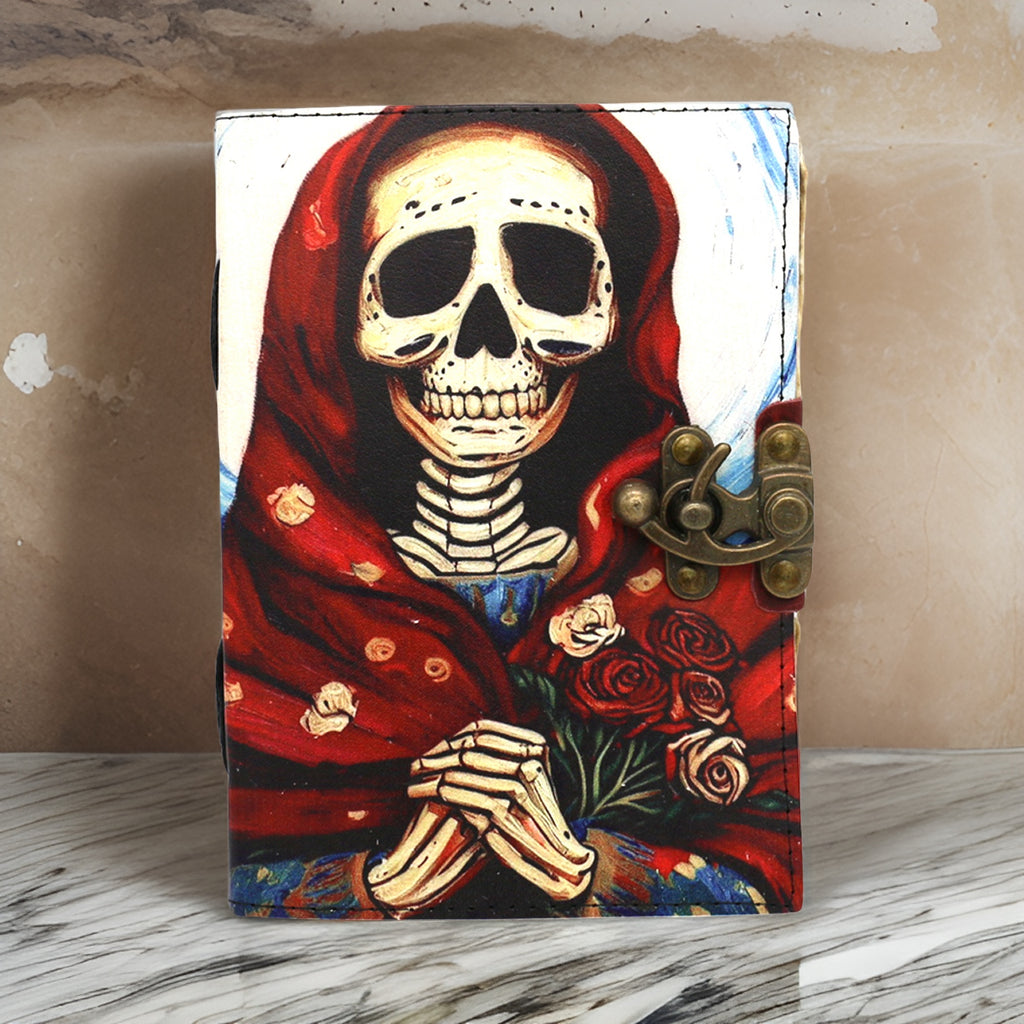 Santa Muerte Blank Leather Journal