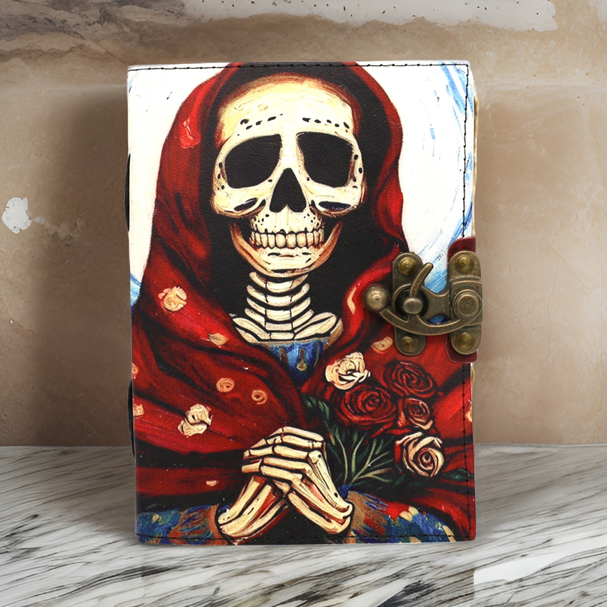 Santa Muerte Blank Leather Journal