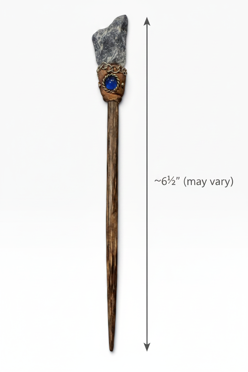 Sodalite Hair Stick Measurement Diagram