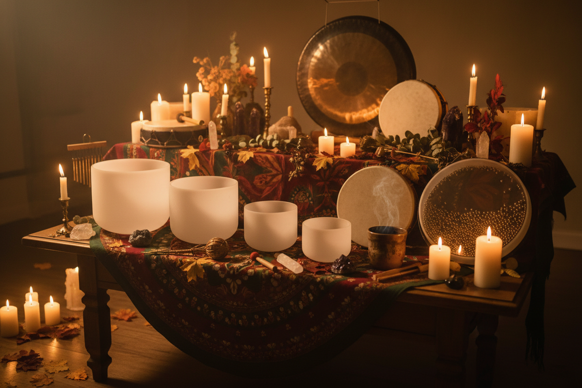 Sound Bath and Cacao Ceremony with crystal and alchemy singing bowls, gong, chimes, drums and more at Vegas Crystal Healings