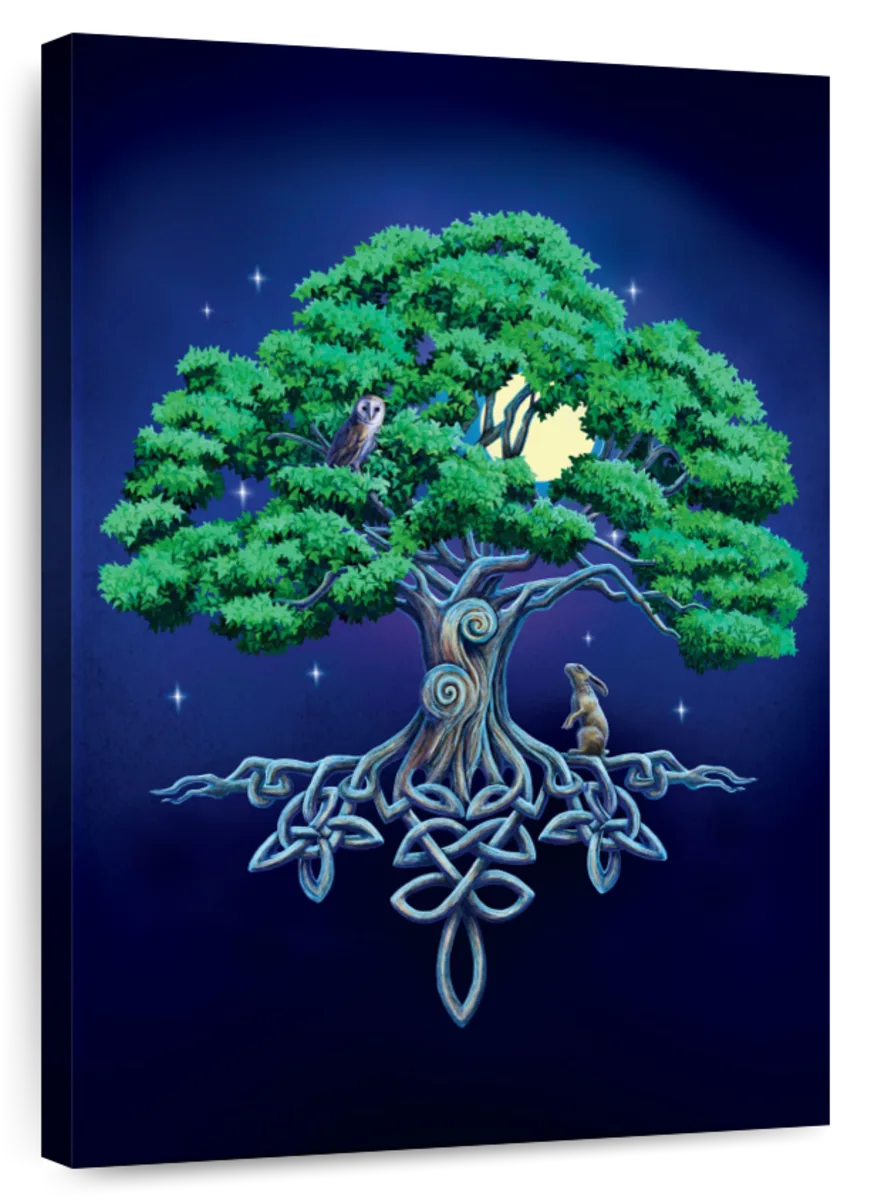 Tree of Life  Canvas Framed Wall Art Wall Plaque - Lisa Parker - 7.5" W x 9.85"